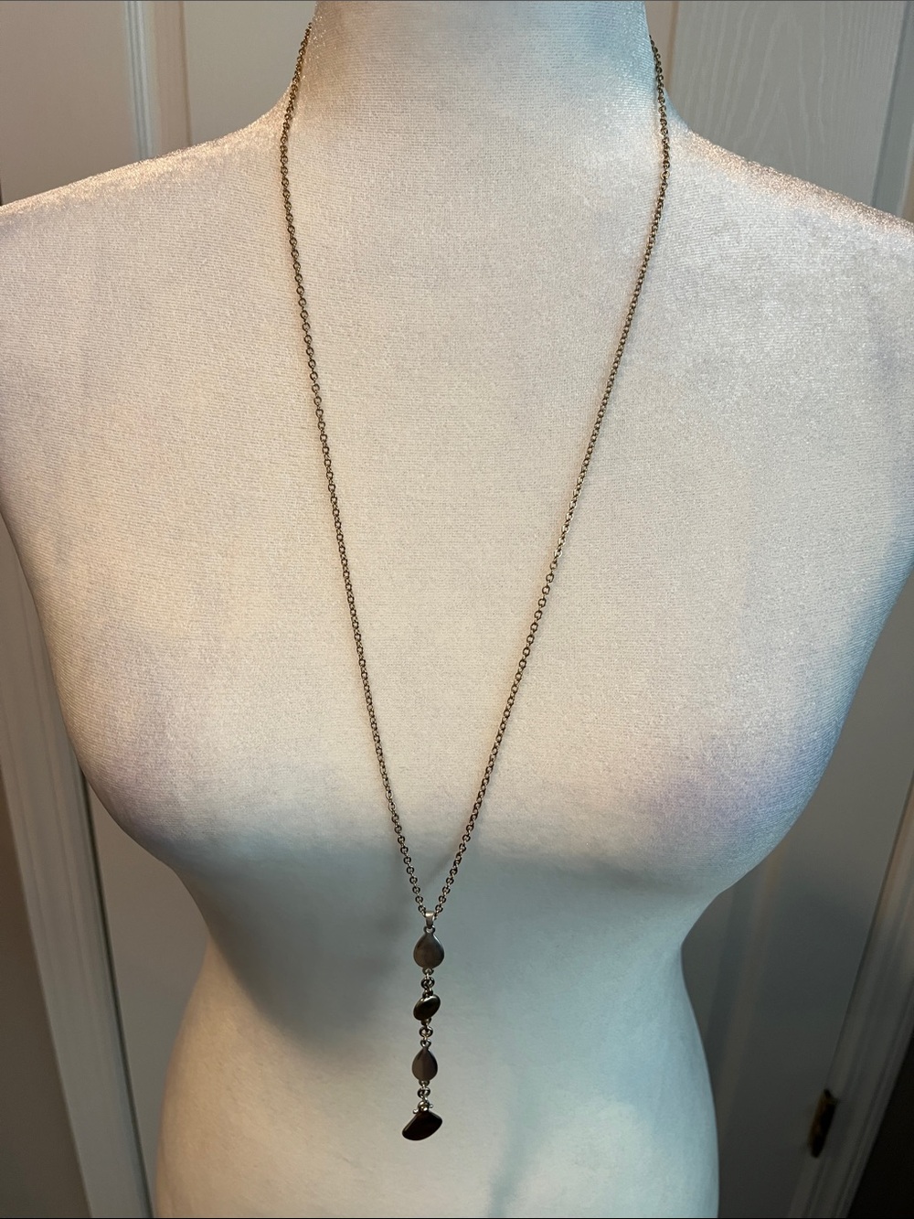 Lucky Brand Long Gold-Tone Bead Drop Necklace